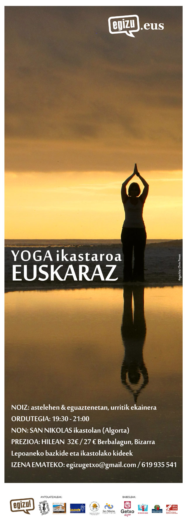 Yoga ikastaroa euskaraz San Nikolas ikastolan